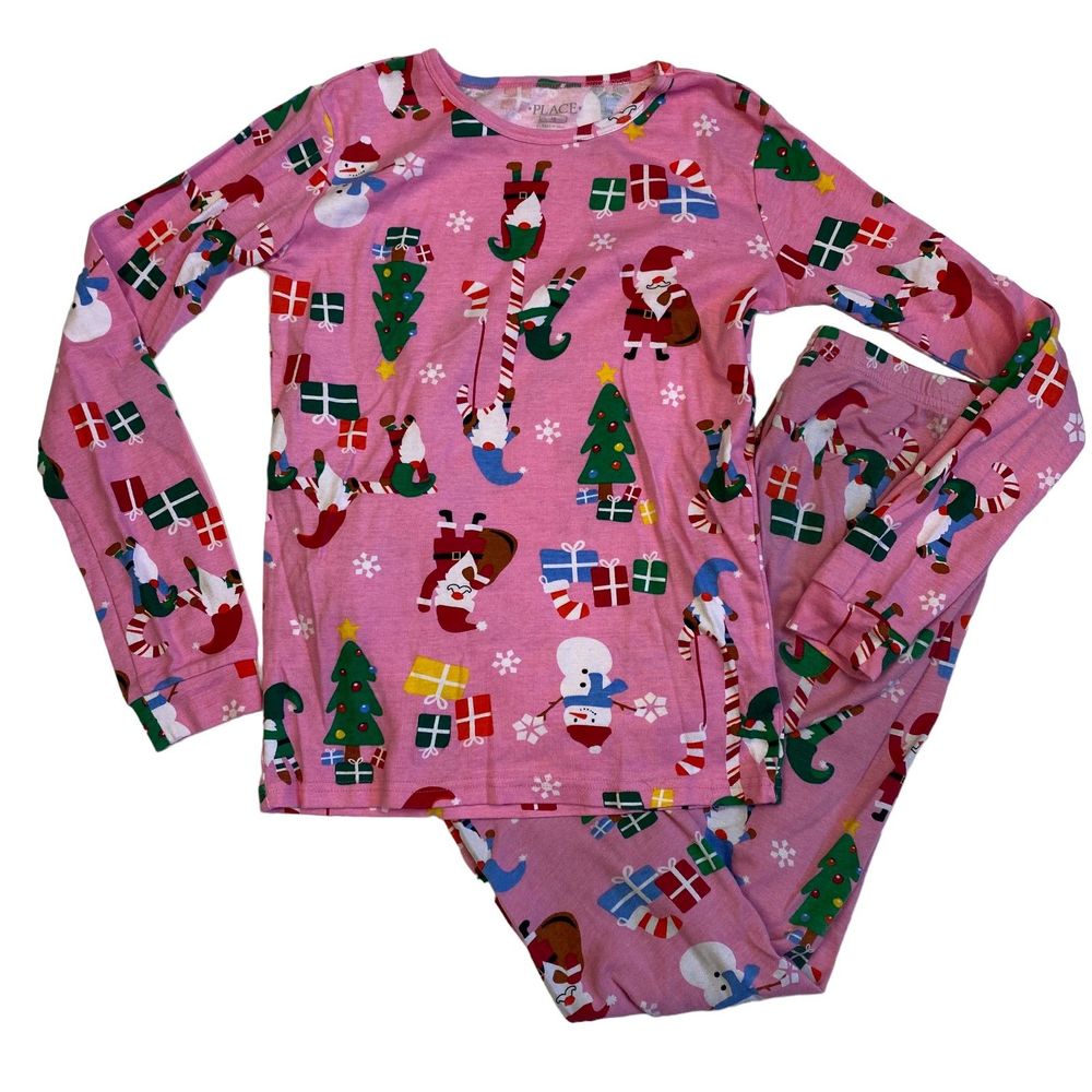 CHRISTMAS kids girl's size 16 Children's Place holiday morning pajamas pjs